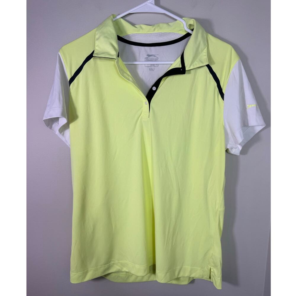 Slazenger Women's Golf Polo Green Yellow Size XL
